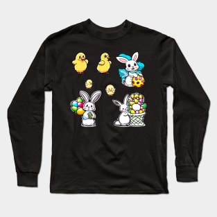 Easter Bunny Sticker Pack Long Sleeve T-Shirt